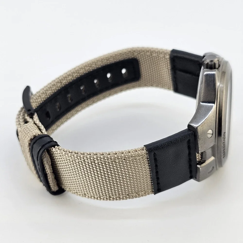 TIMEX Expedition 40MM Men Watch Black Dial Date NEW Tan Canvas Bands NEW Battery